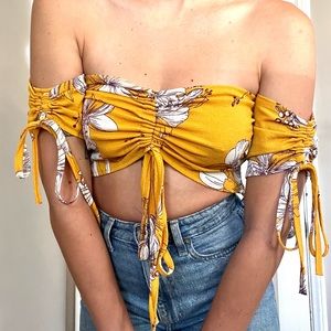 Floral Boho Off-Shoulder Top